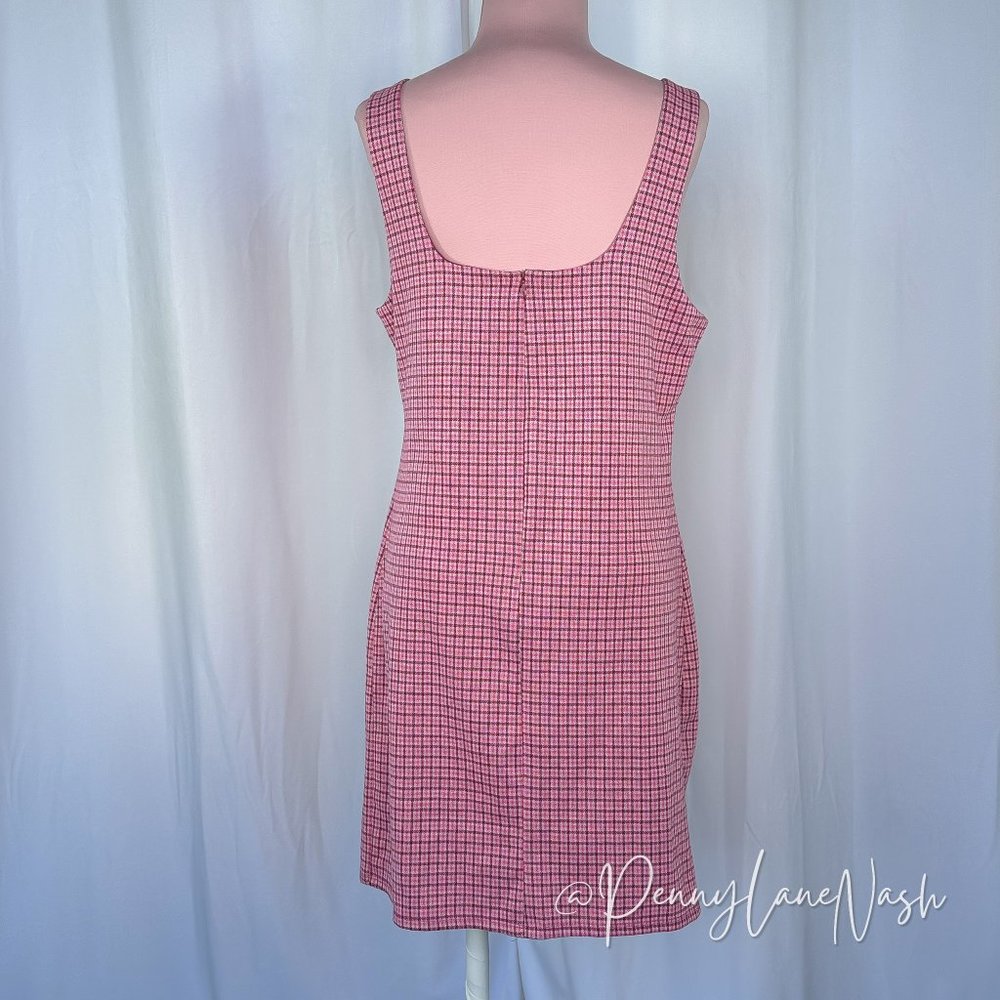Forever 21 Plus Size Sleeveless Plaid Mini Dress Pink Multi - Picture 5 of 9